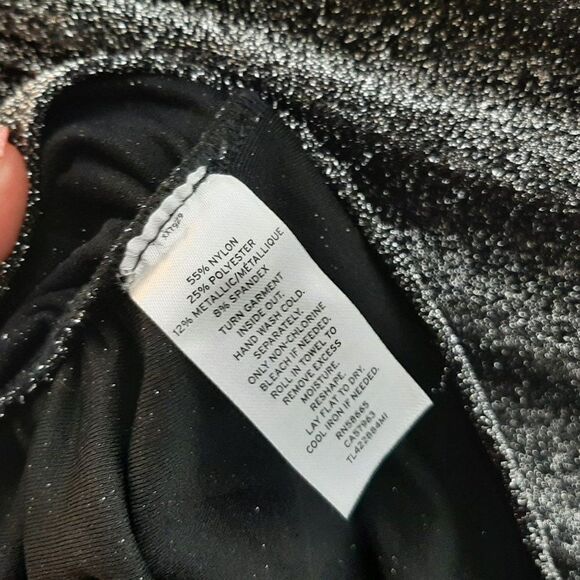 Leith Silver Metallic Long Sleeve Wrap Bodycon Dress sz S - Picture 10 of 10